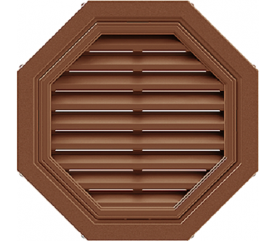 Восьмиугольная фронтонная вентиляционная решётка Коричневая от производителя  Т-сайдинг по цене 3 500 р